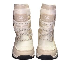 HobiBear Kids Winter Snow Boots Cream White Waterproof‎ Insulated velcro Size 2